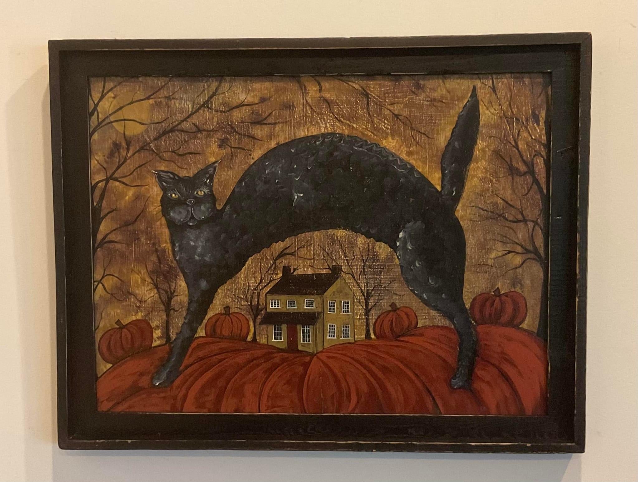 Cat Jumping Over House – Rug Hooking Patterns By Kathy Graybill